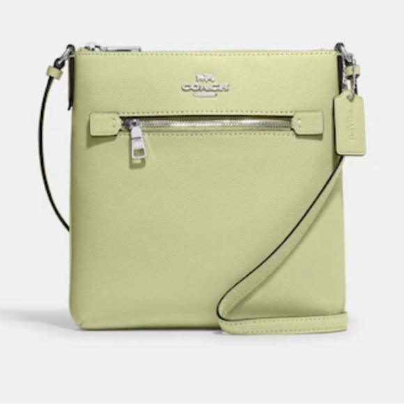 New w/Tag Coach Mini Rowan CROSSGRAI File Bag Pale Lime/Silver Below $250 Retail - Picture 4 of 6